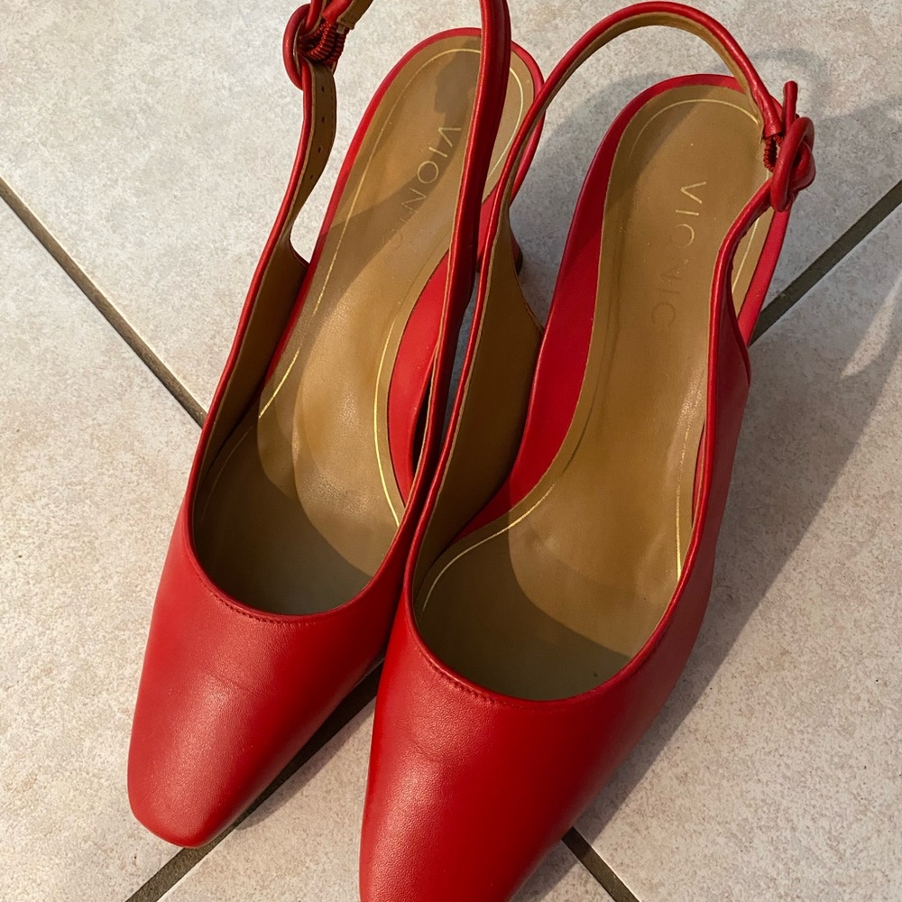 Vionic Red Heels Slingback Pumps